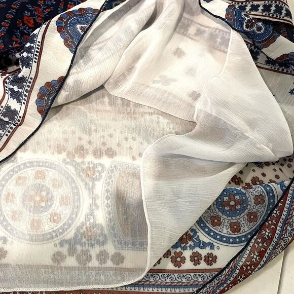 Live & Let Live Ruffled Tank Top 3 Tier Pullover Boho Paisley Print Women’s PM - Picture 6 of 9